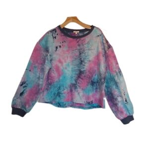 🔴 SALE NWT Pastel Tie Dye Cropped Sweatshirt